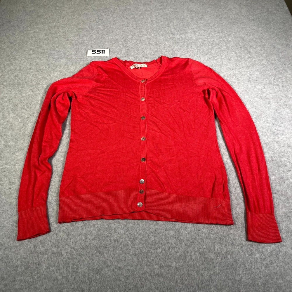 Jade & Ivory‎ Cardigan Sweater Womens XL Red Knit Button Front Winter Outdoor